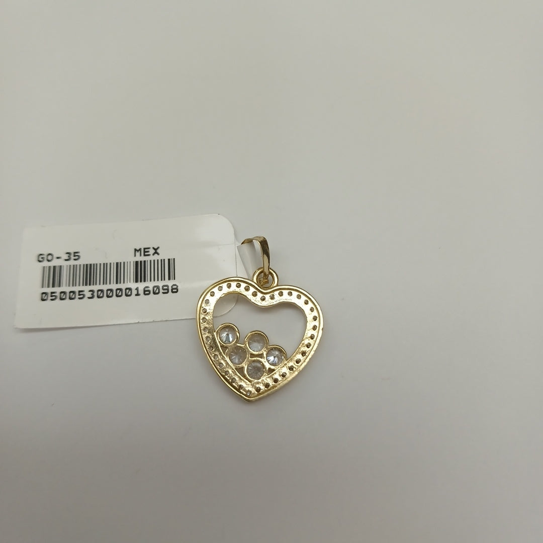 DIJE CORAZON CON CIRCONIAS 14K 1.7 GR (NUEVO)