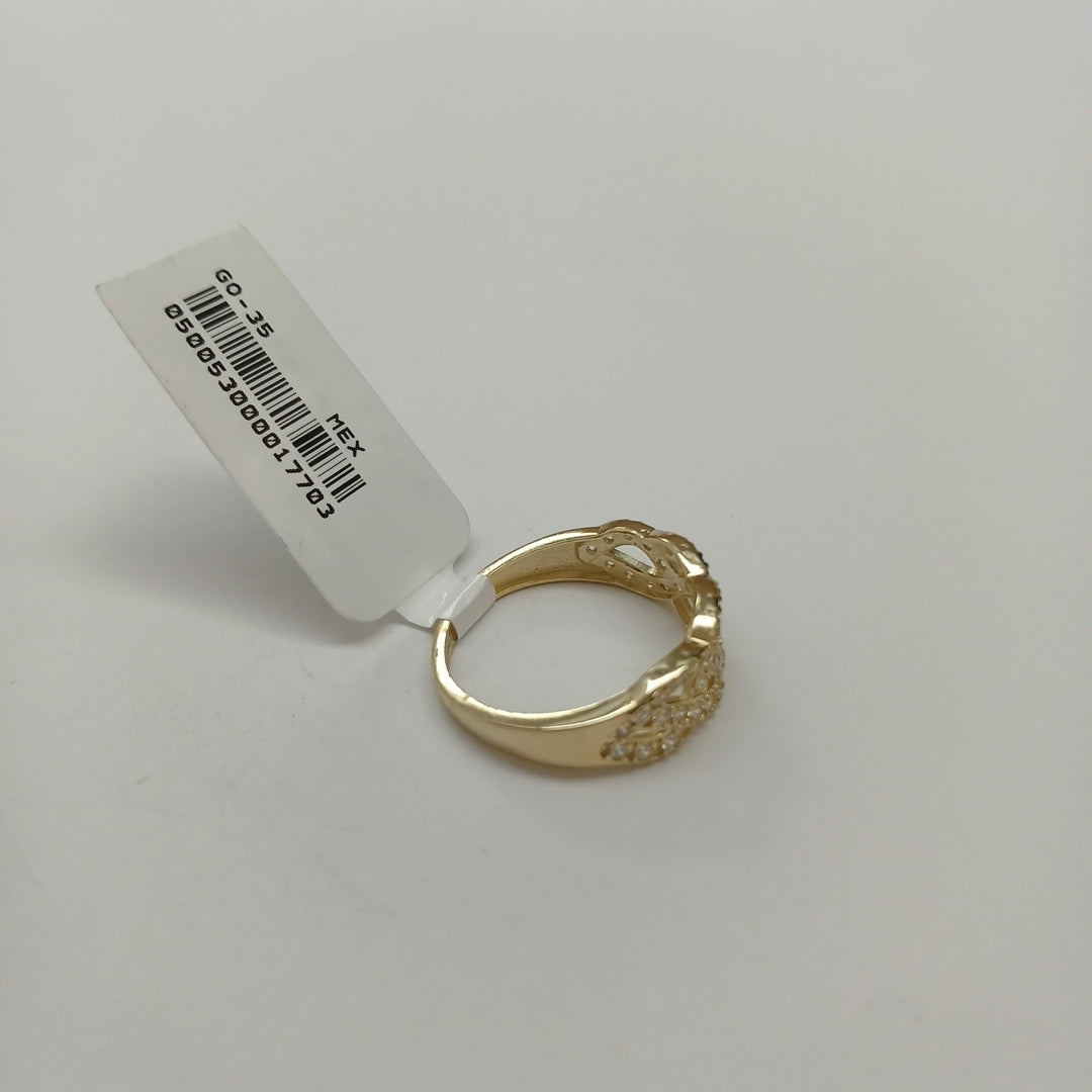 ANILLOS TRENZADO CON CIRCONIAS 14K TALLA 7 2.4 GR (NUEVO)