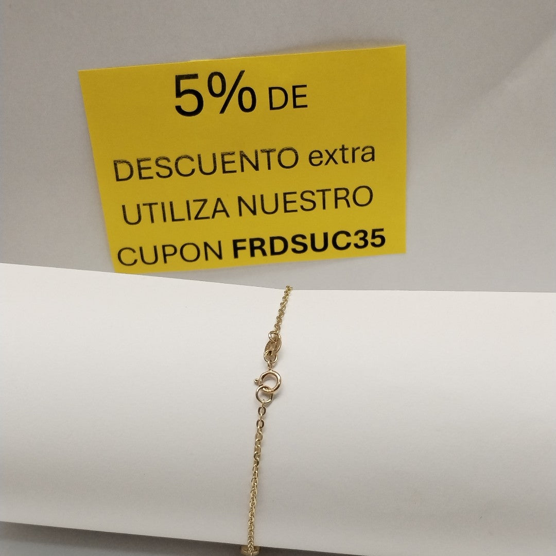 PULSERA TEJIDO ESPECIAL CON CORAZONES 14K 18 CM 1.7 GR (NUEVO)