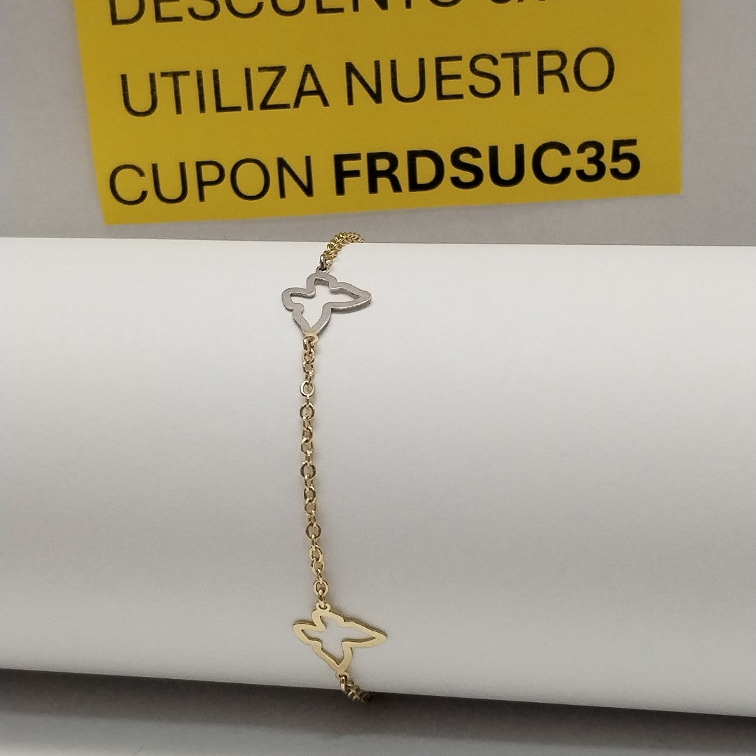 PULSERA ESPECIAL C MARIPOSAS 14K 18 CM 1.7 GR (NUEVO)