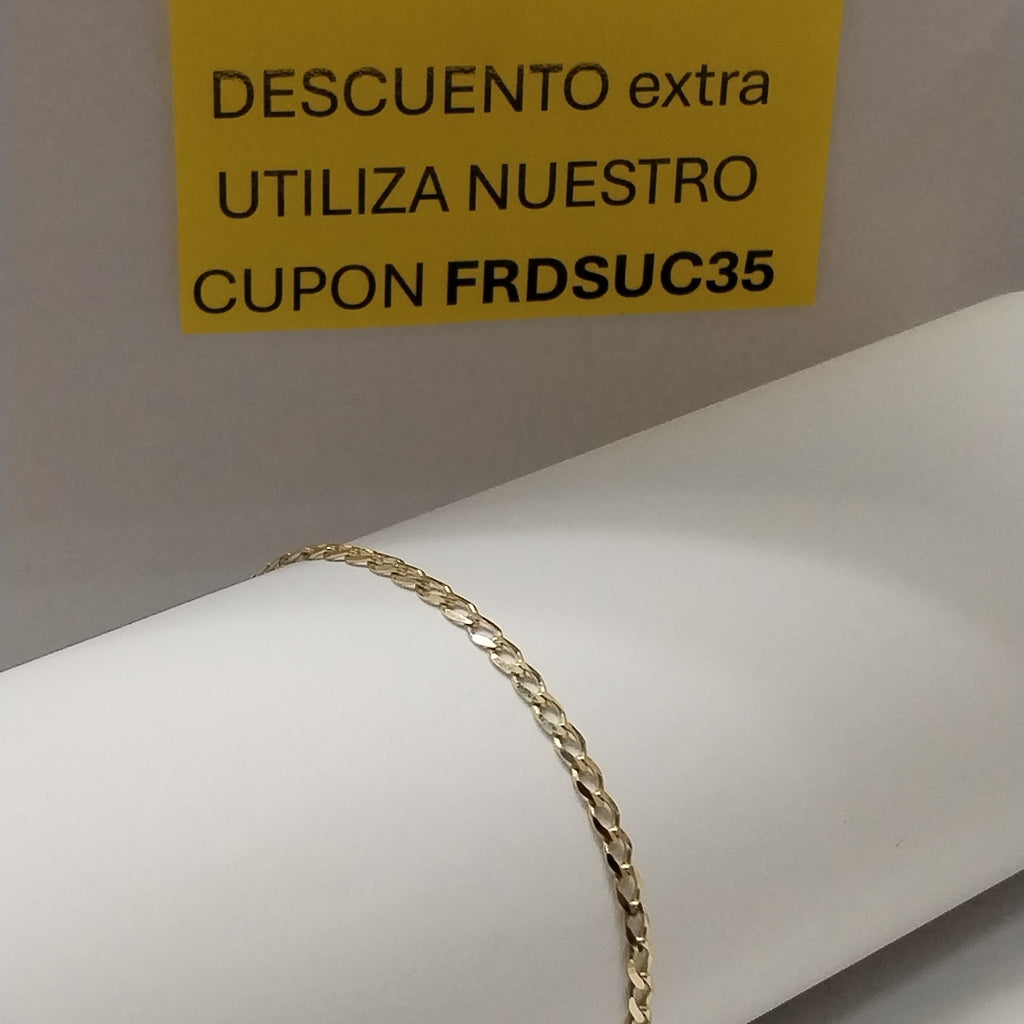 PULSERA TEJIDO BARBADA 14K 21 CM 3.8 GR (NUEVO)