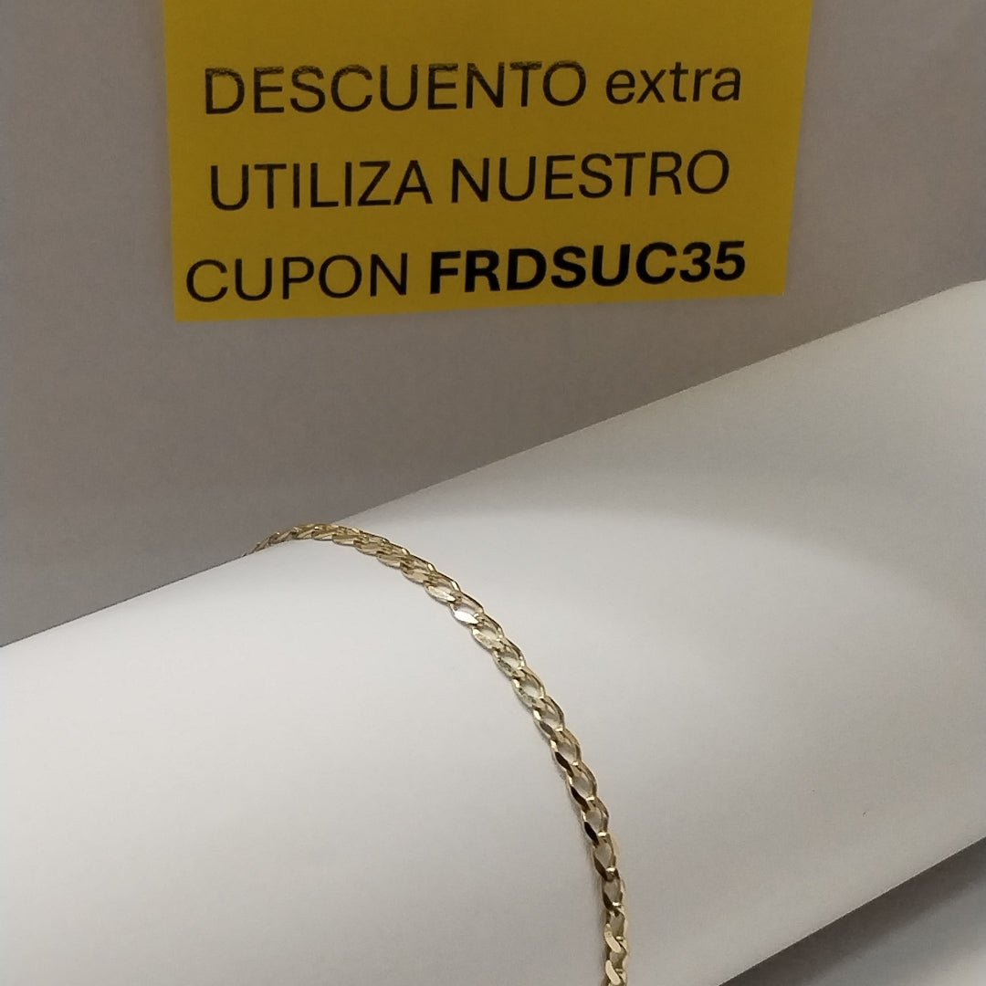 PULSERA TEJIDO BARBADA 14K 21 CM 3.8 GR (NUEVO)