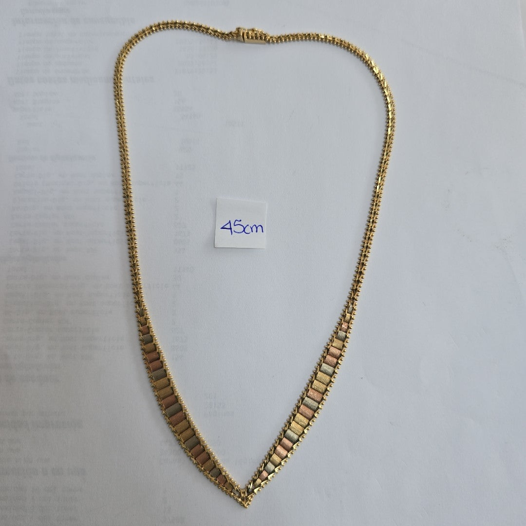 GARGANTILLA ORO COMBINADO 14 K 18.8 GRMS (SEMINUEVO)