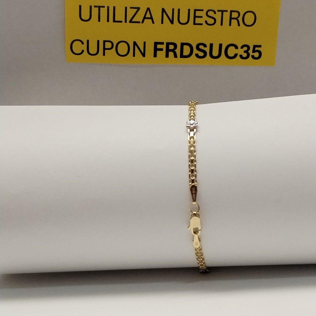 PULSERA ESPECIAL C FLORES 14K 18 CM 2.9 GR (NUEVO)