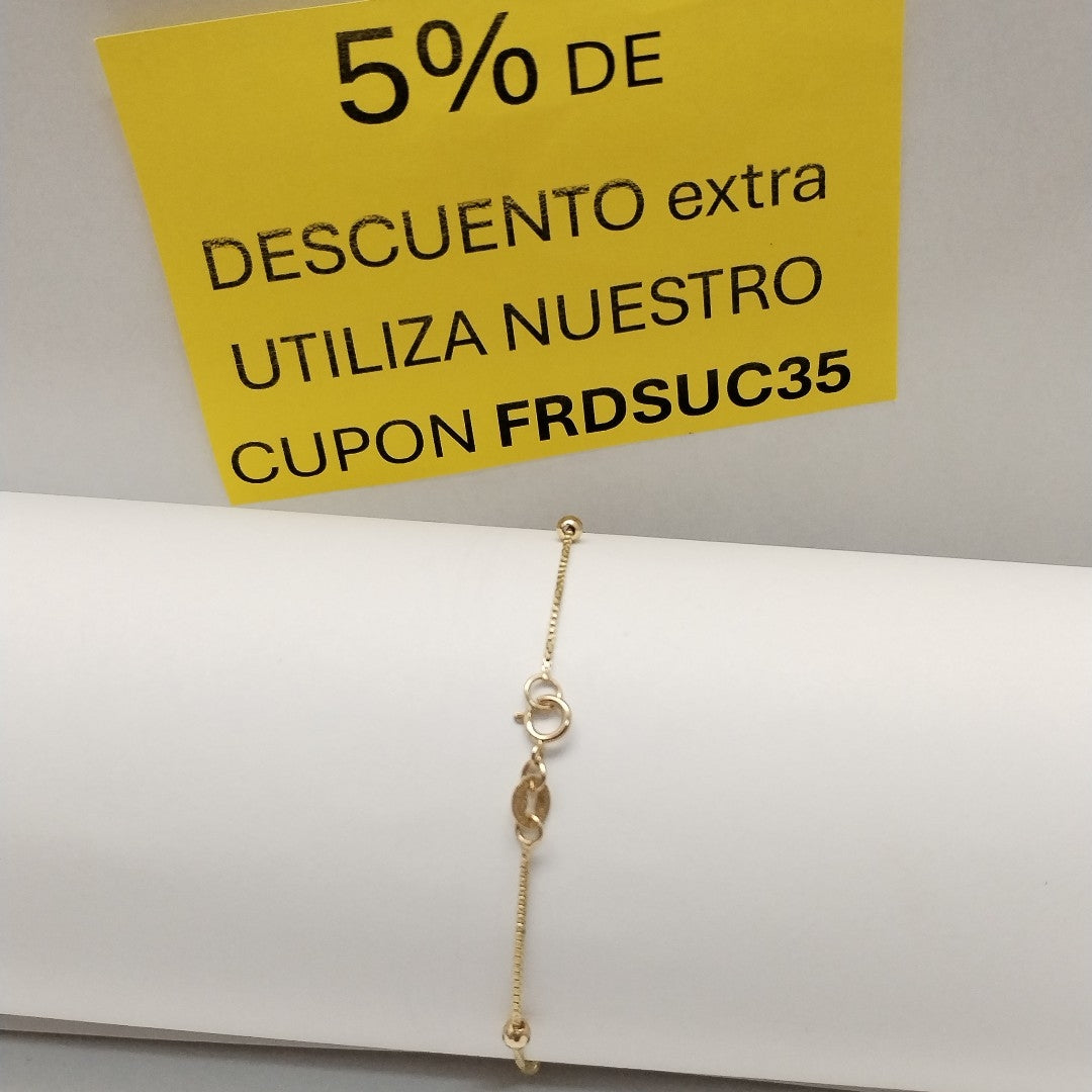 PULSERA ESPECIAL CON BOLITAS 14K 18 CM 1.4 GR (NUEVO)