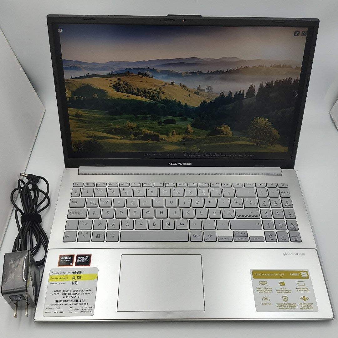 LAPTOP ASUS E1504FA-BQ4782W (2025) 512 GB SSD 8 GB RAM (SEMINUEVO)