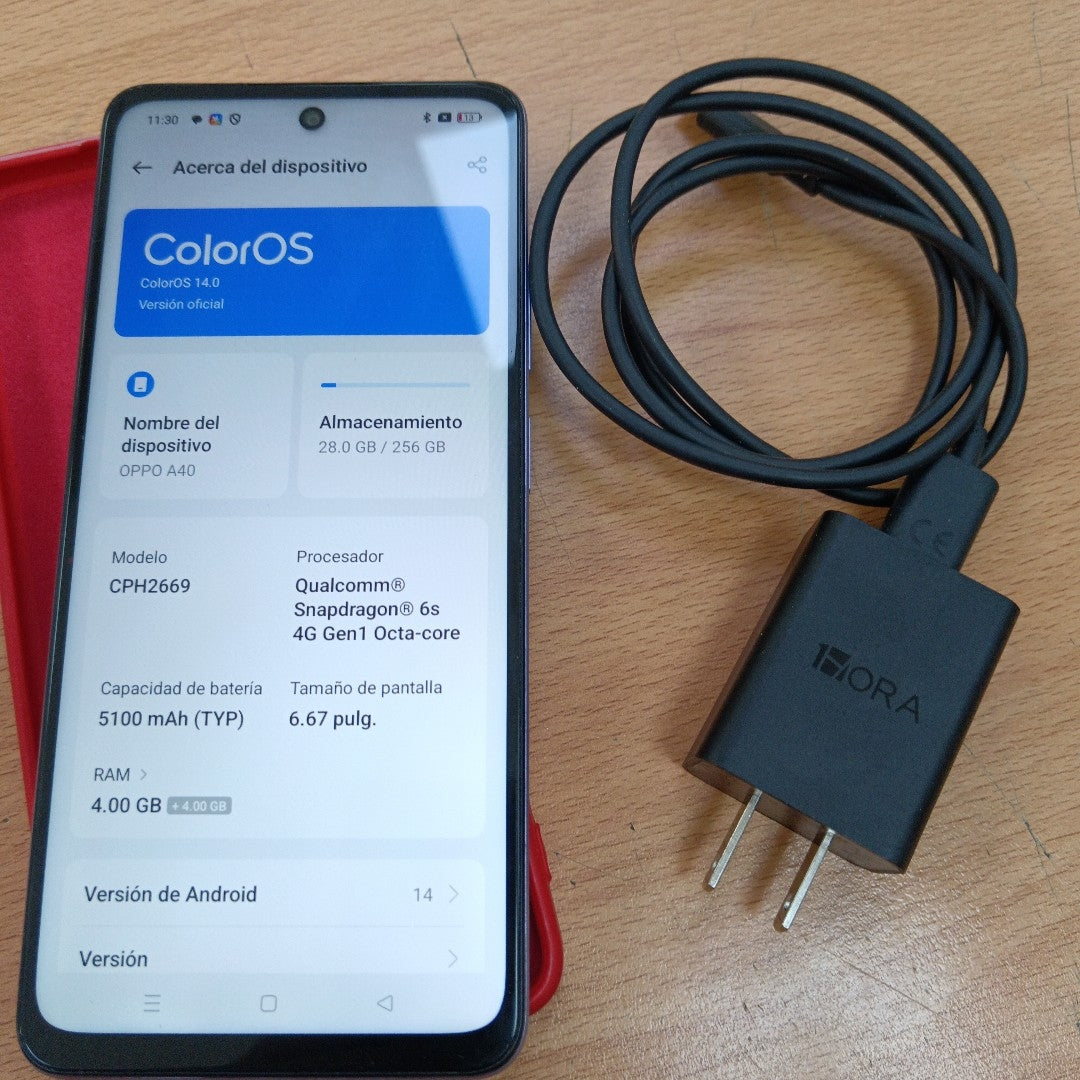 CELULAR OPPO A40 CPH2669 (2024) 256 GB 4 GB RAM (SEMINUEVO)