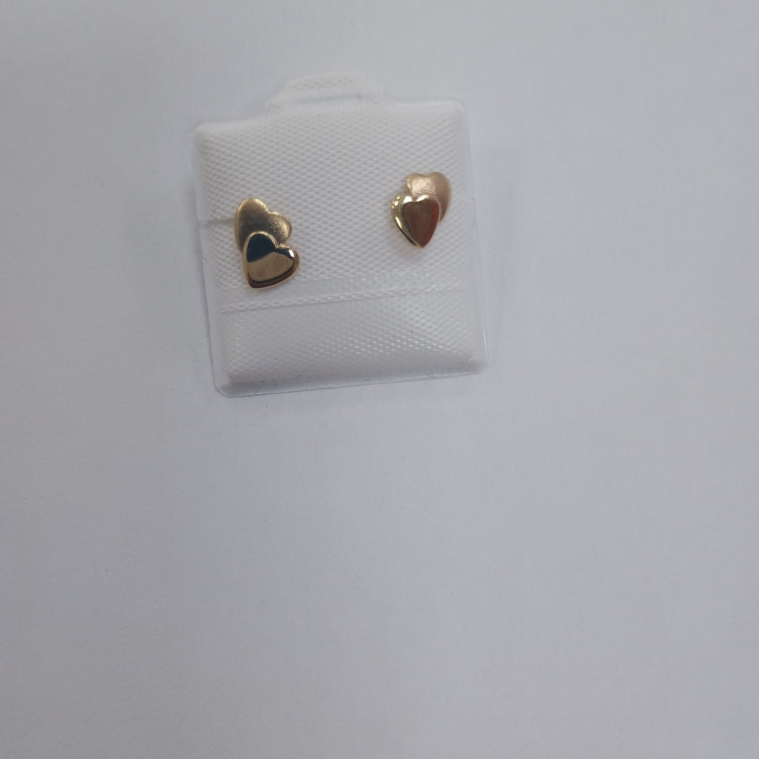 BROQUELES BROQUEL CORAZON DOBLE 14K 0.2171 GR (NUEVO)