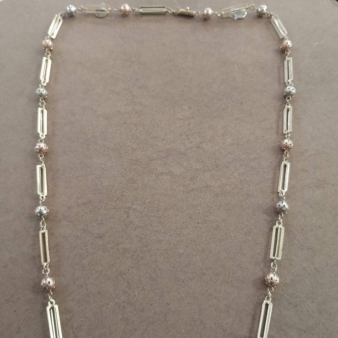 COLLAR ORO, ORO COMBINADO 14 K 19.9 GRMS (SEMINUEVO)