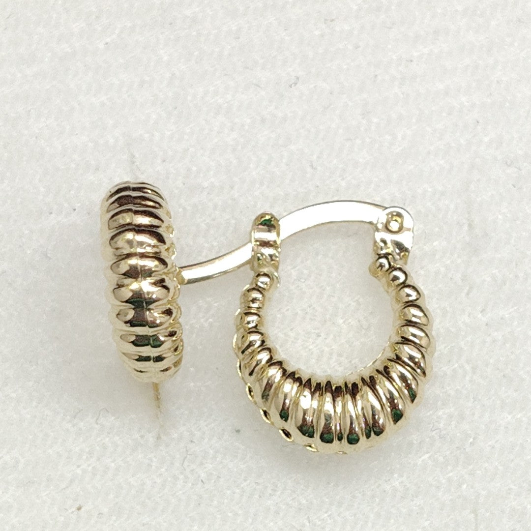 ARETES ARRACADA ESTRIADAS 14K 1 GR (NUEVO)
