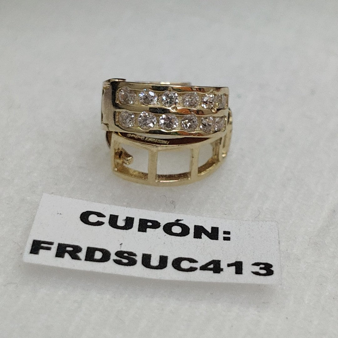 ARETES HUGGIES C CIRCONIAS 14K 1.7 GR (NUEVO)