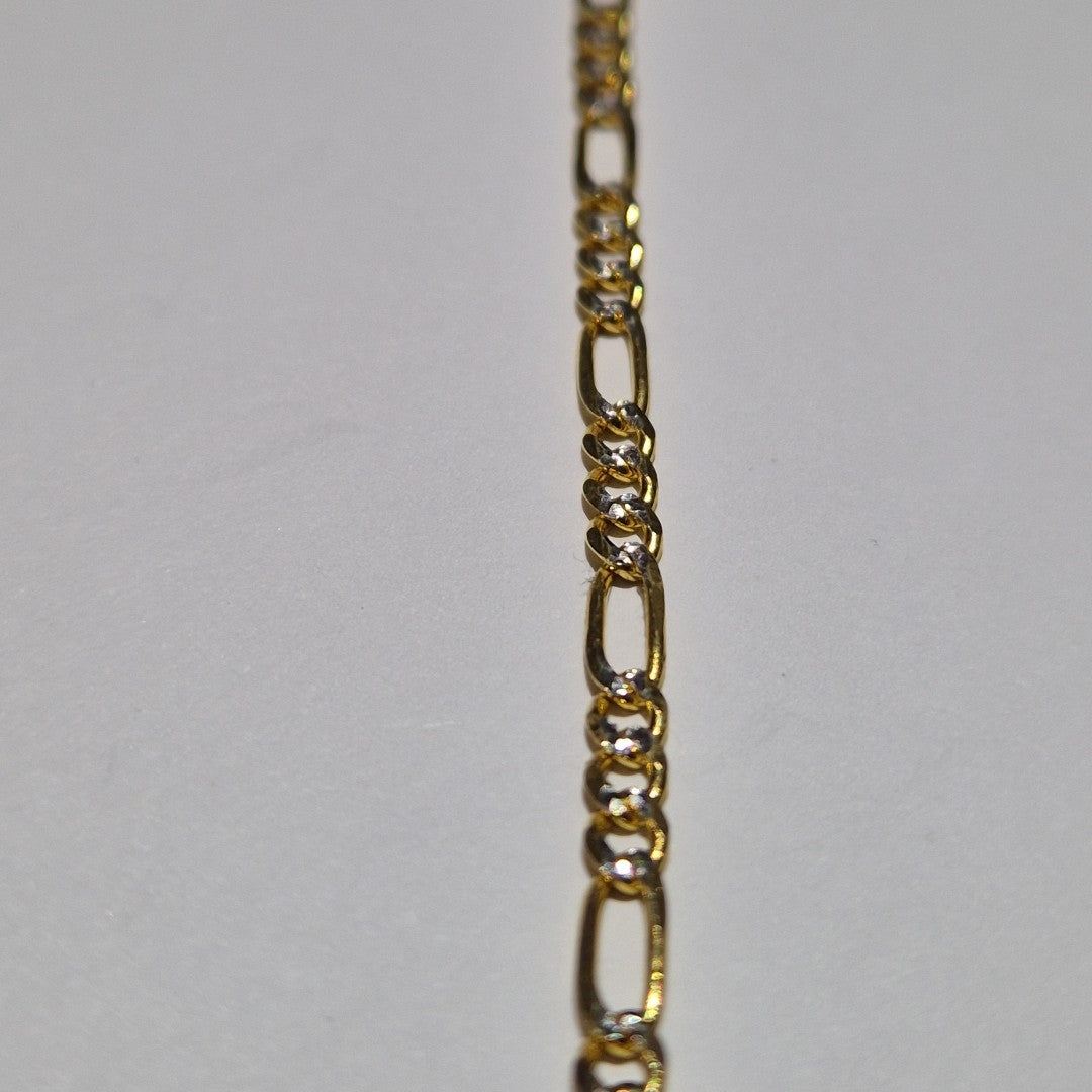 PULSERAS 3X1 DIAMANTADA ORO 14K 18 CM 3 GR (NUEVO)