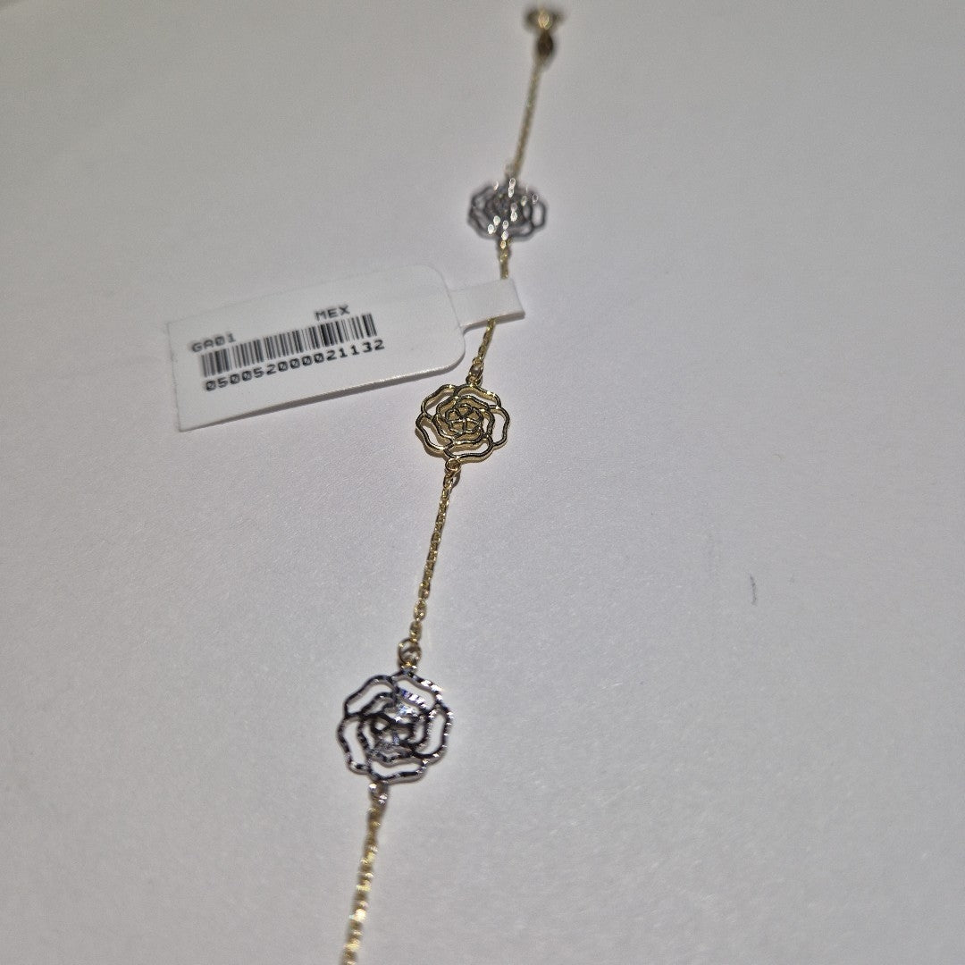 PULSERAS TEJIDO ESPECIAL C/DIJE ORO 10K 18 CM 1.4 GR (NUEVO)
