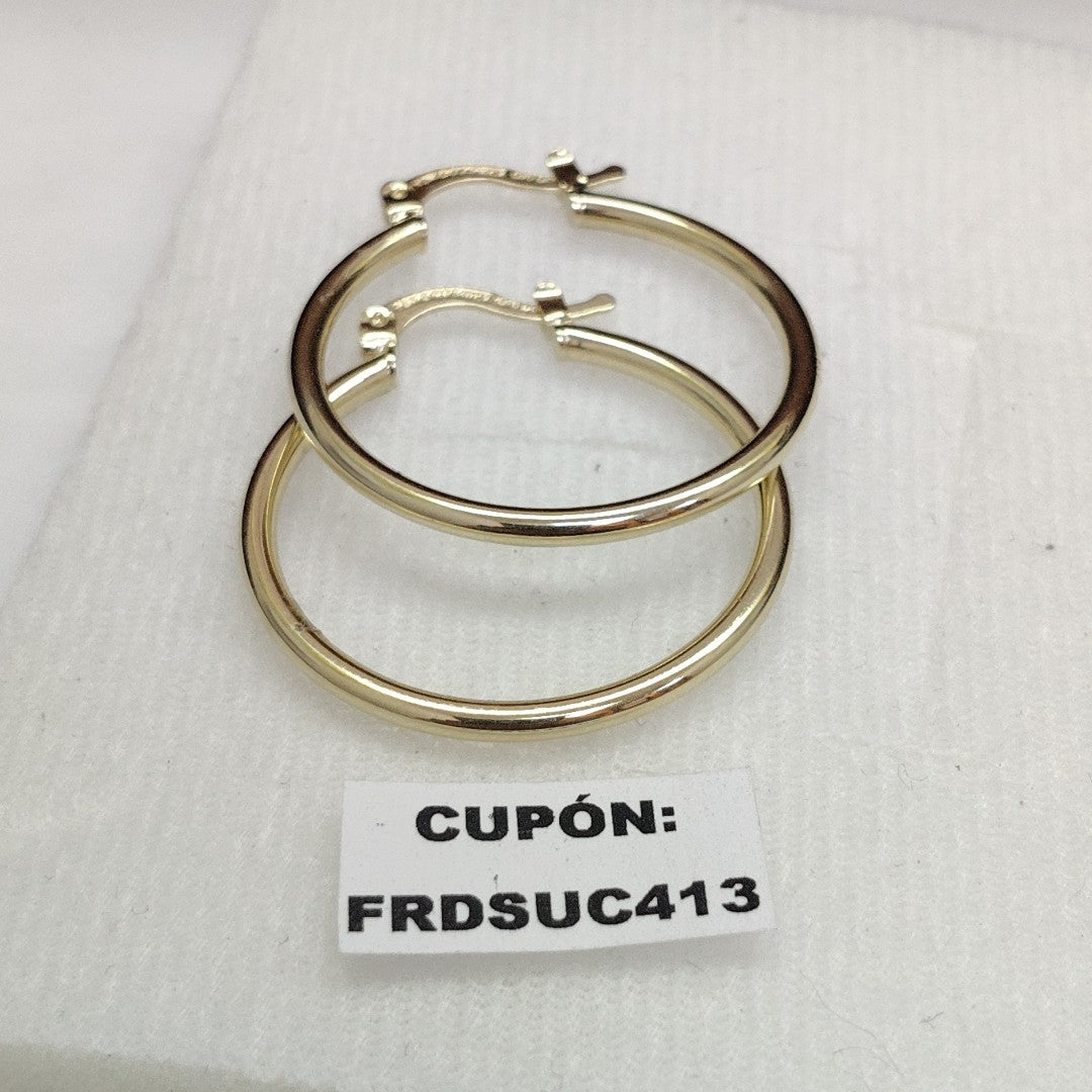 ARETES TEJIDO ARRACADAS LISAS 14K 1.5 GR (NUEVO)
