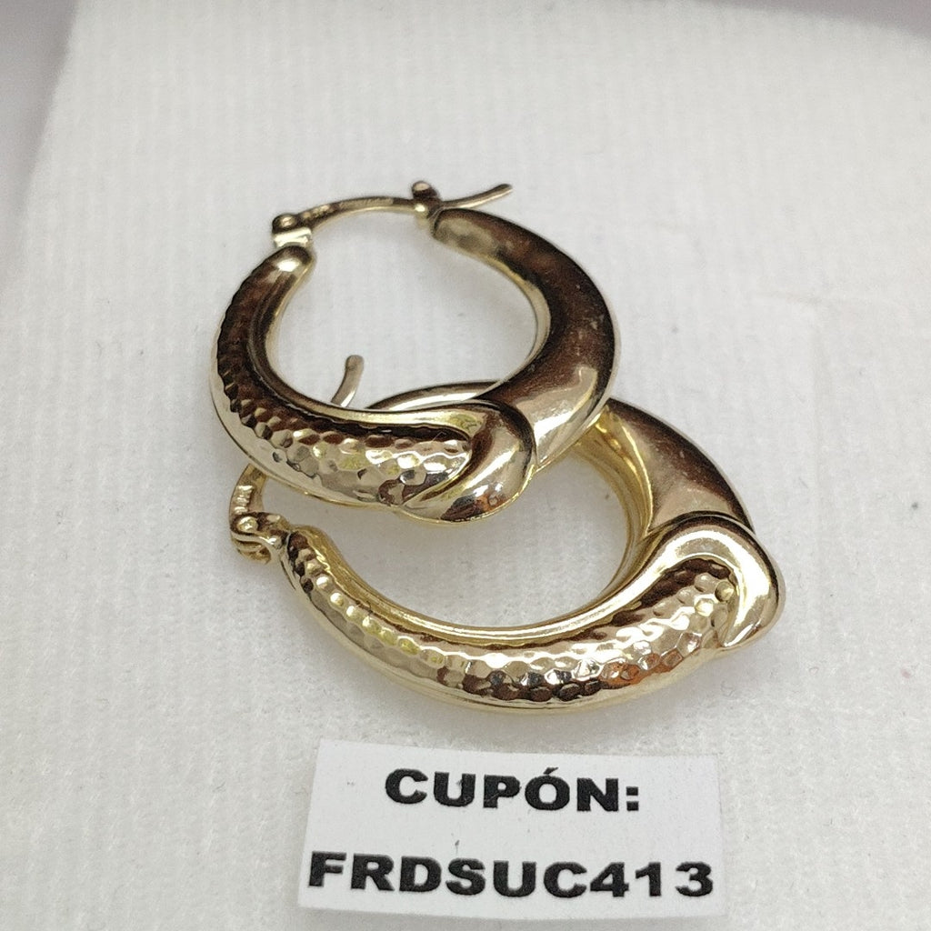 ARETES ARRACADAS ENTRELAZADAS 14K 2.5 GR (NUEVO)