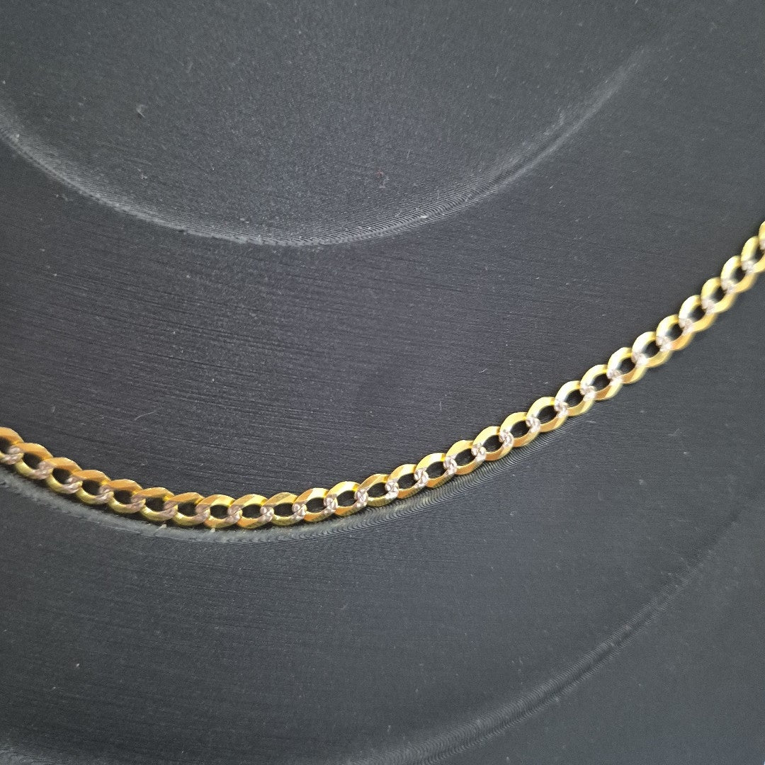 CADENAS BARBADA DIAMANTADA ORO 14K 60 CM 9.4 GR (NUEVO)