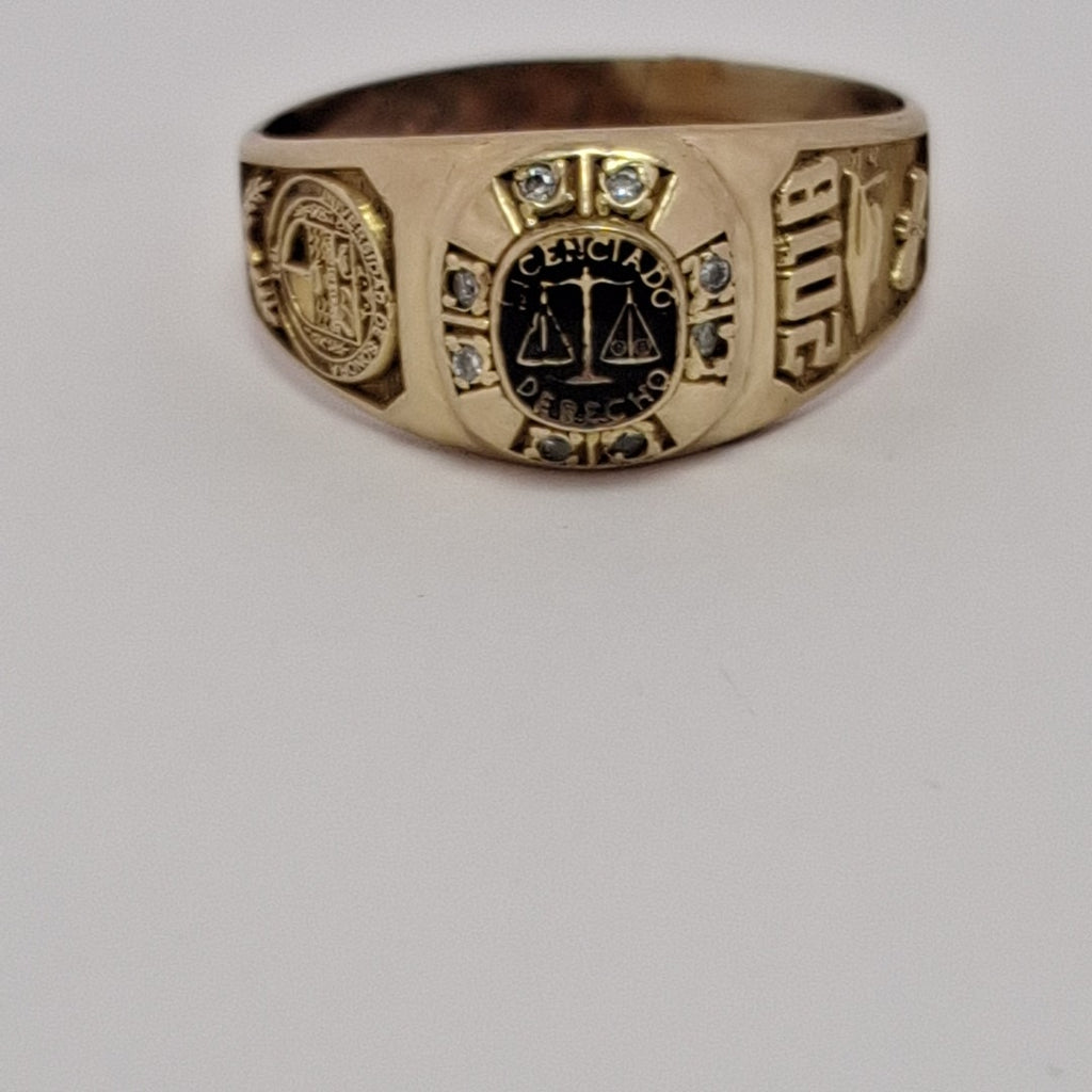 ANILLO DE GRADUACIÓN ORO 10 K 4.3 GRMS (SEMINUEVO)