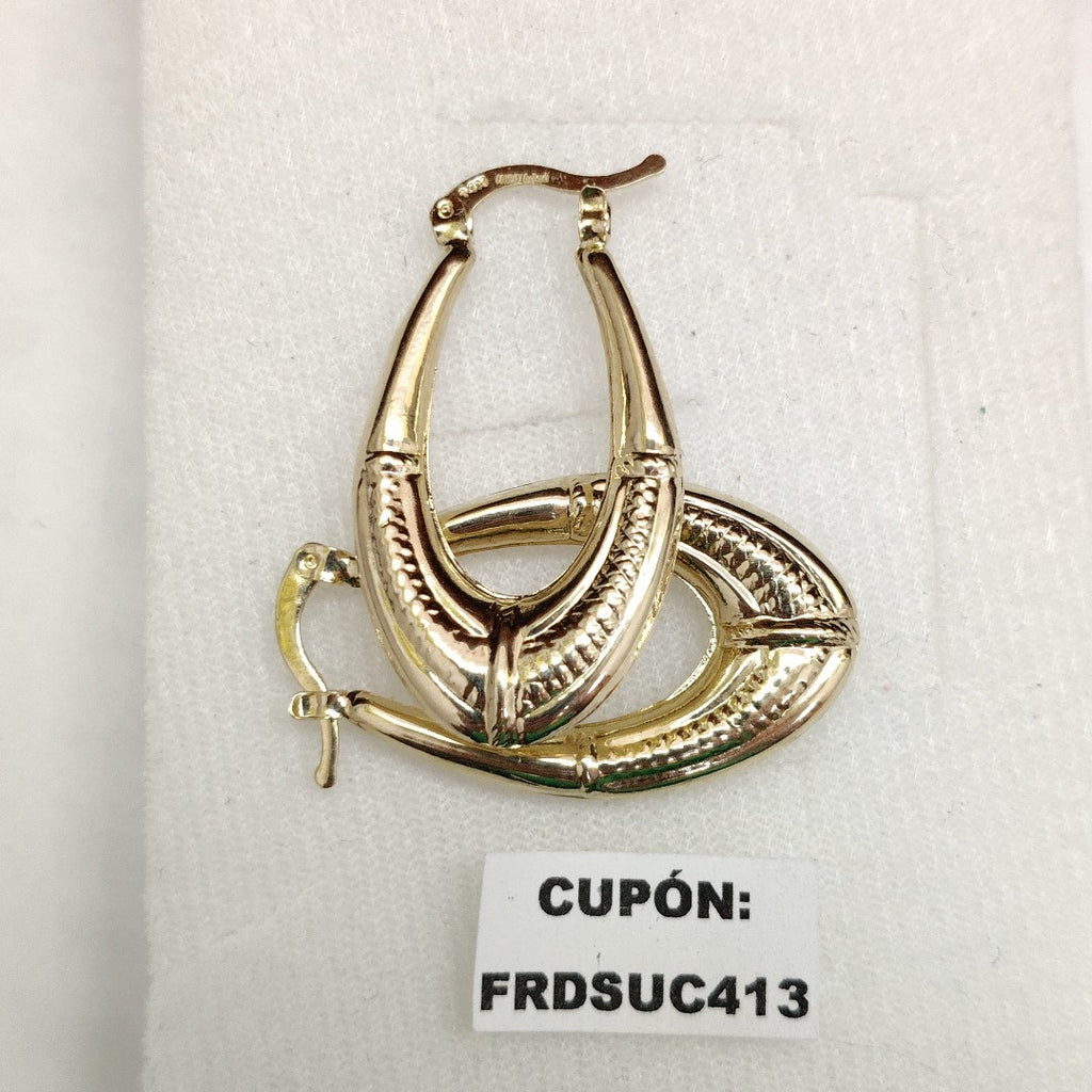 ARETES ARRACADAS ESTRIADAS 14K 2.6 GR (NUEVO)