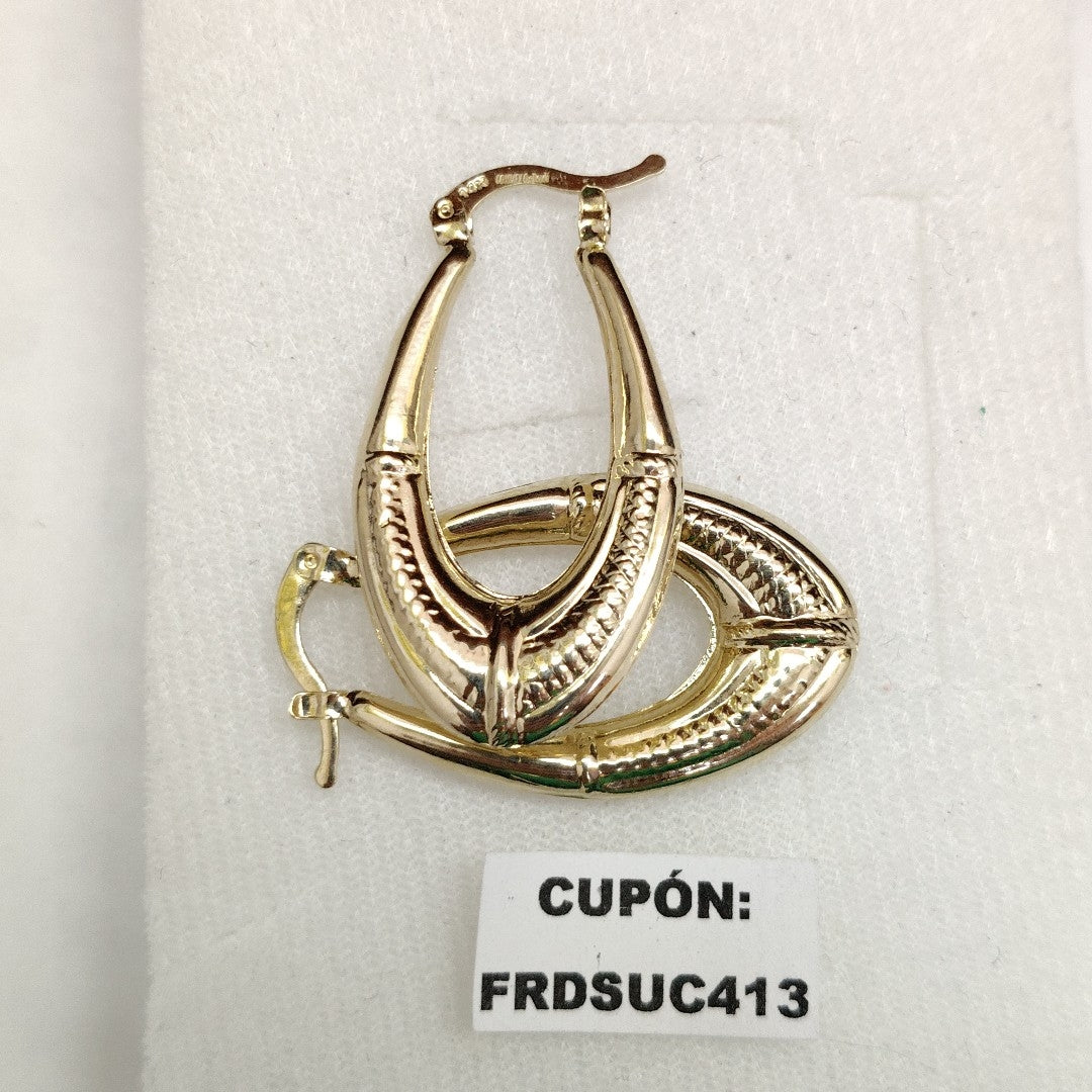 ARETES ARRACADAS ESTRIADAS 14K 2.6 GR (NUEVO)