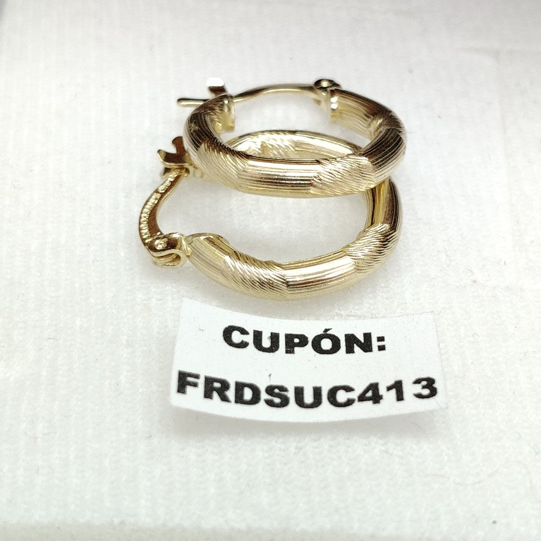ARETES TEJIDO ARRACADAS CON DISEÑO 14K 2.7 GR (NUEVO)