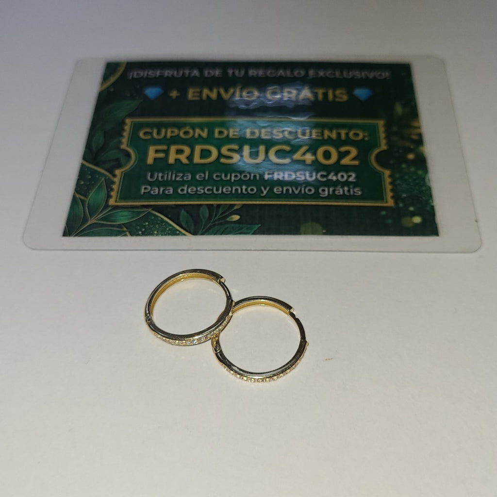 ARETES ARRACADAS C CIRCONIAS 14K 2 GR (NUEVO)