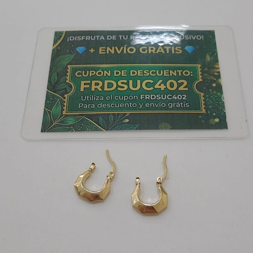 ARETES TEJIDO ARRACADA FACETADA 14K 1.3 GR (NUEVO)