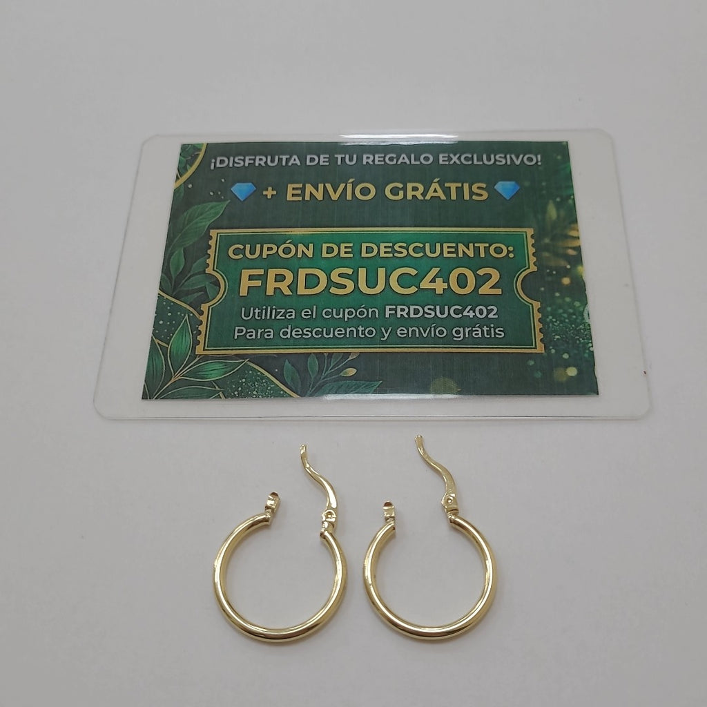 ARETES TEJIDO ARRACADAS LISAS 14K 1.2 GR (NUEVO)
