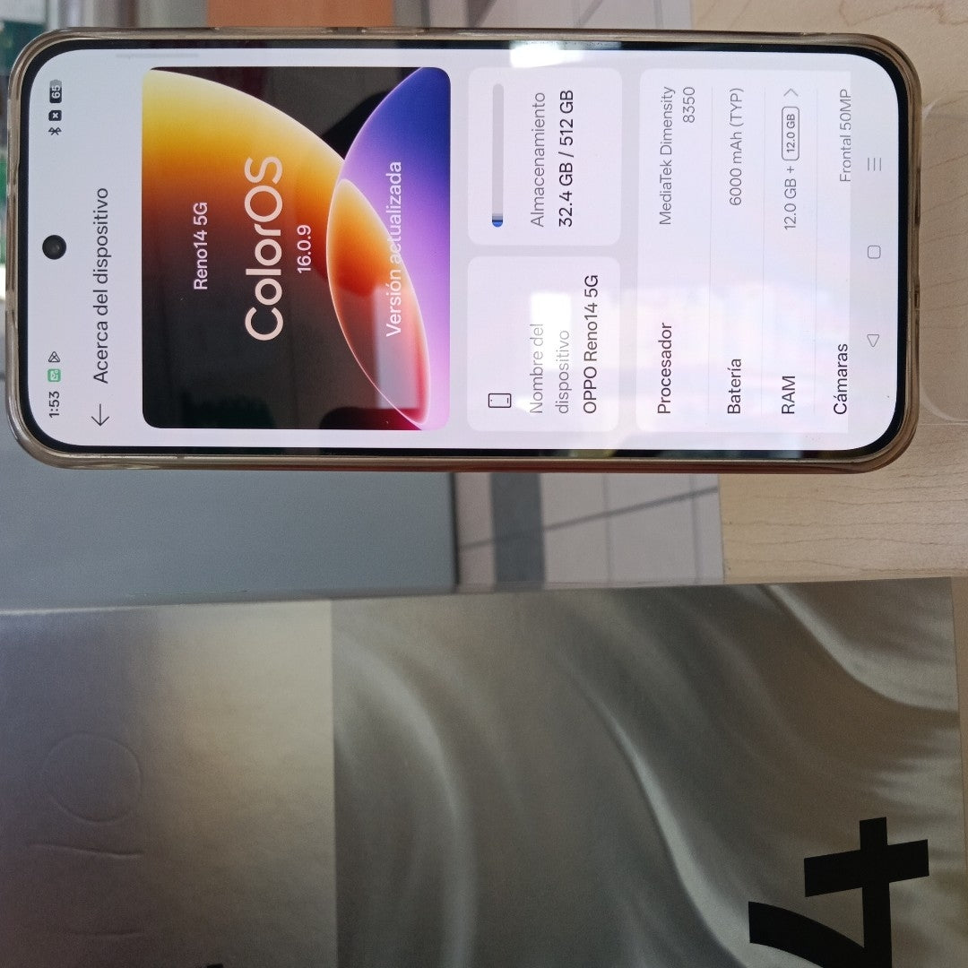 CELULAR OPPO RENO14 5G CPH2737 (2025) 512 GB 12 GB RAM (SEMINUEVO)