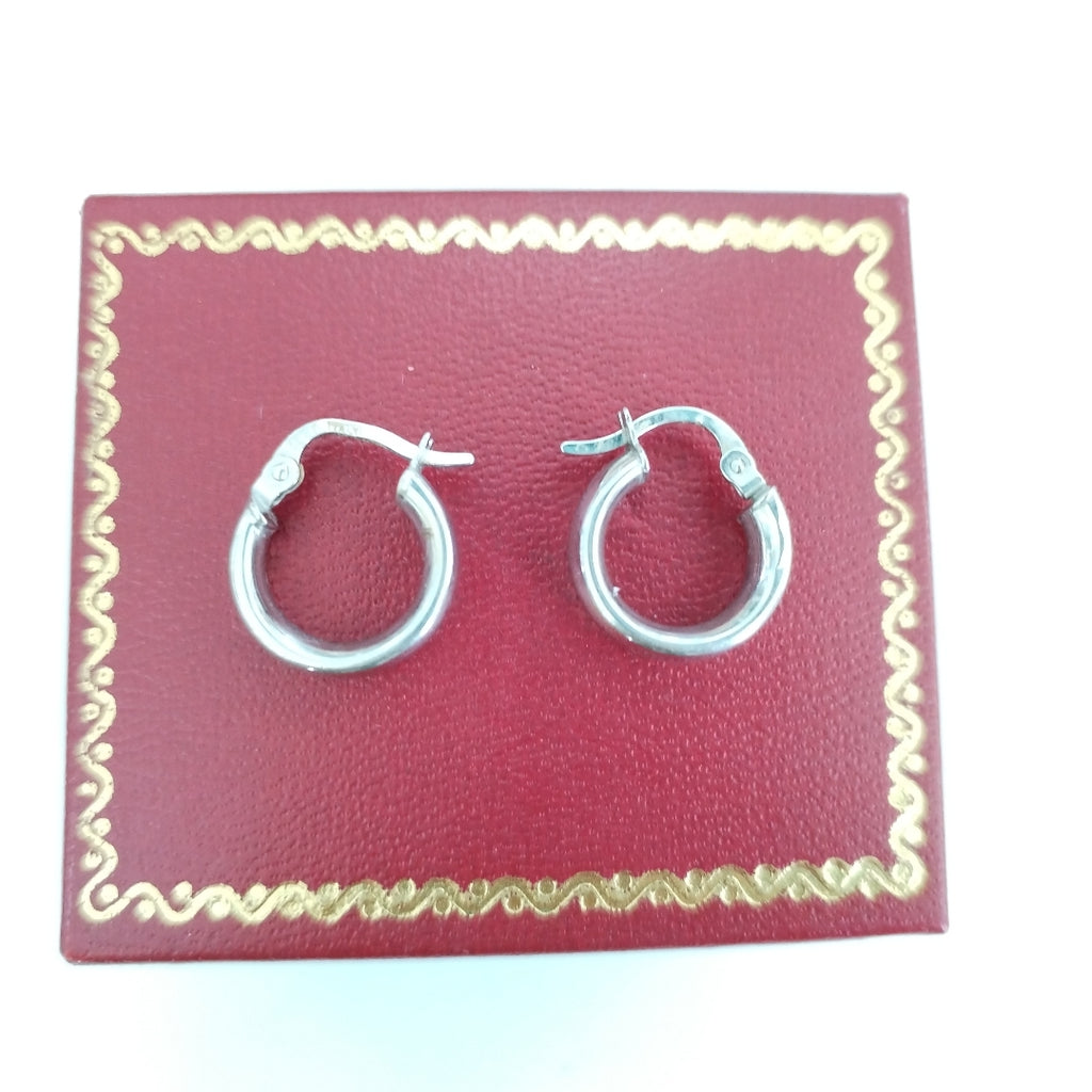 ARRACADAS PAR ORO BLANCO 14 K 1,20 GRMS (SEMINUEVO)