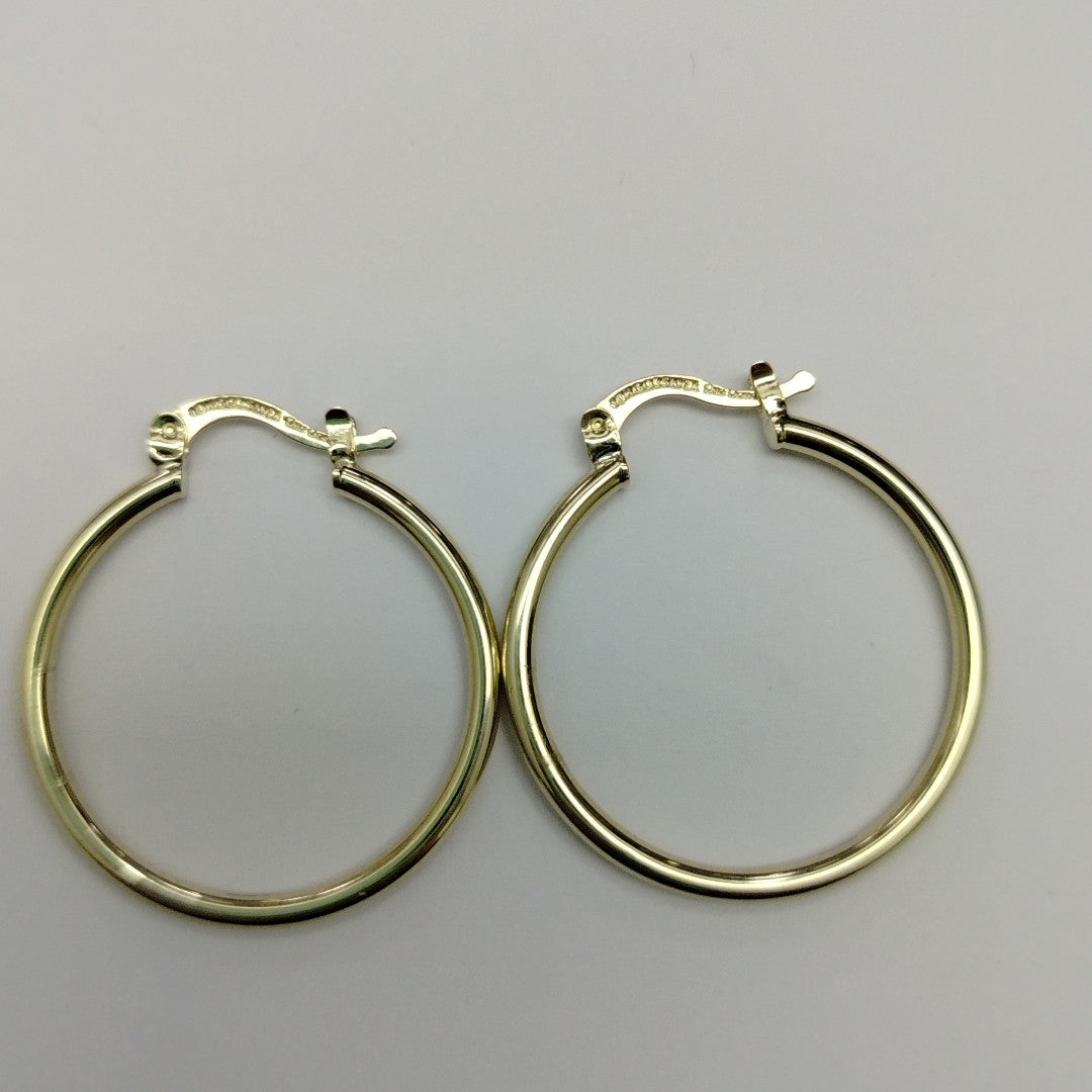 ARETES TEJIDO ARRACADAS LISAS 14K 1.5 GR (NUEVO)