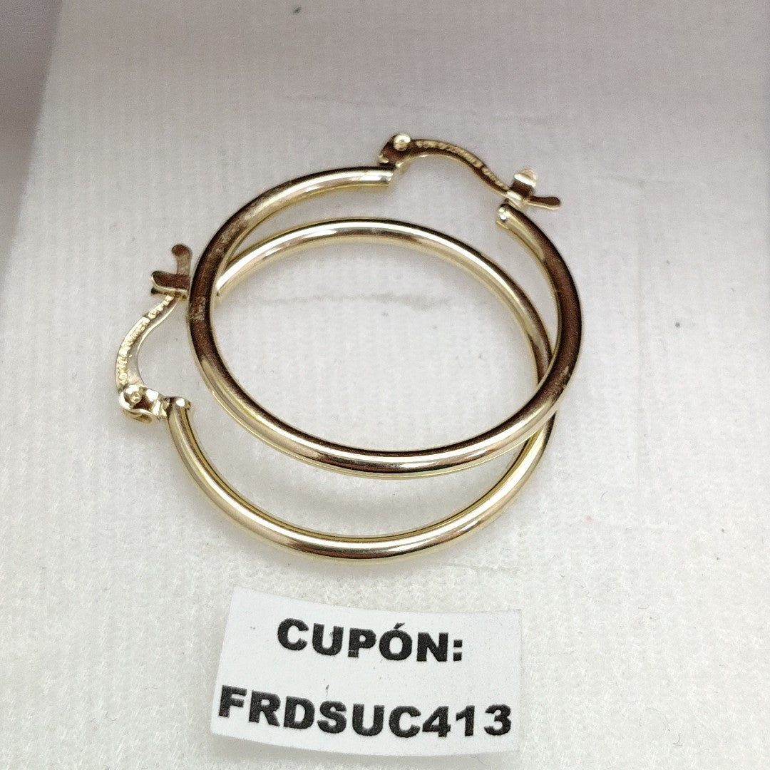 ARETES TEJIDO ARRACADAS LISAS 14K 1.5 GR (NUEVO)