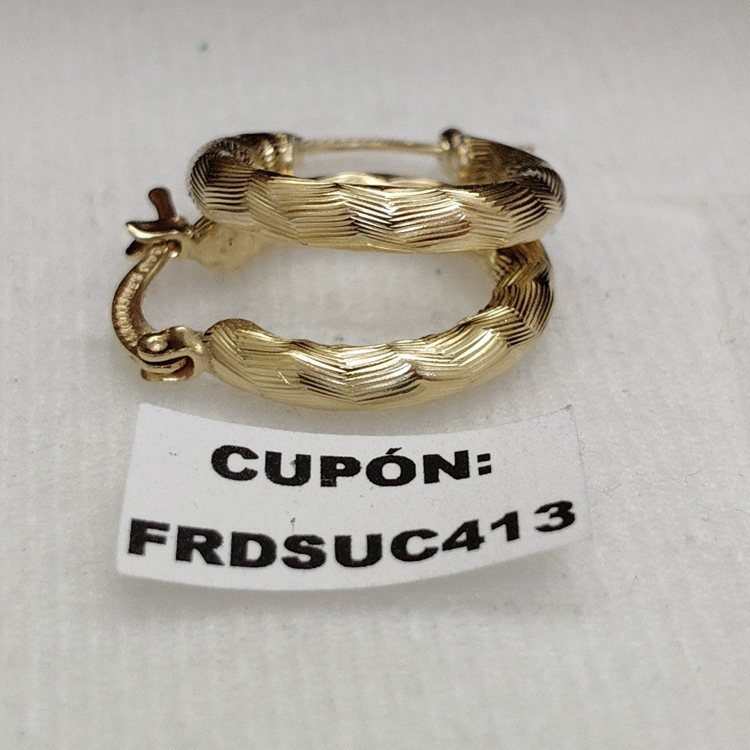 ARETES TEJIDO ARRACADAS ASTRIADAS 14K 1.9 GR (NUEVO)