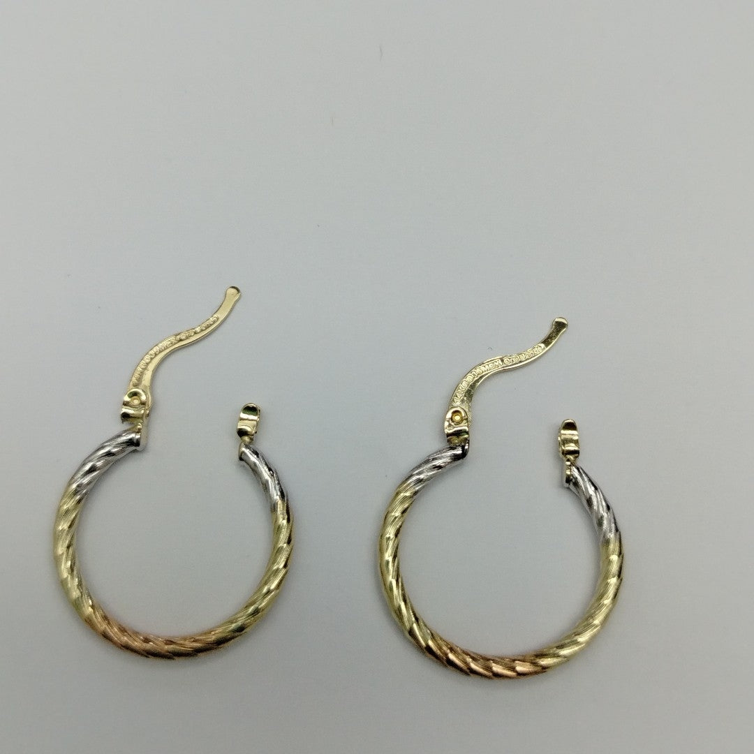 ARETES TEJIDO ARRACADAS TZL COMBINADAS 14K 1.8 GR (NUEVO)