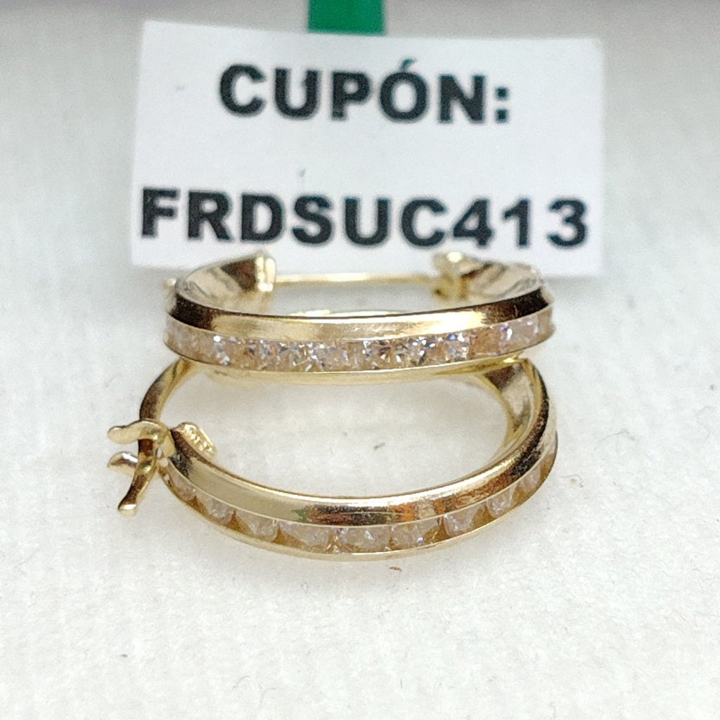 ARETES ARRACADAS CON CIRCONIAS 10K 1.4 GR (NUEVO)