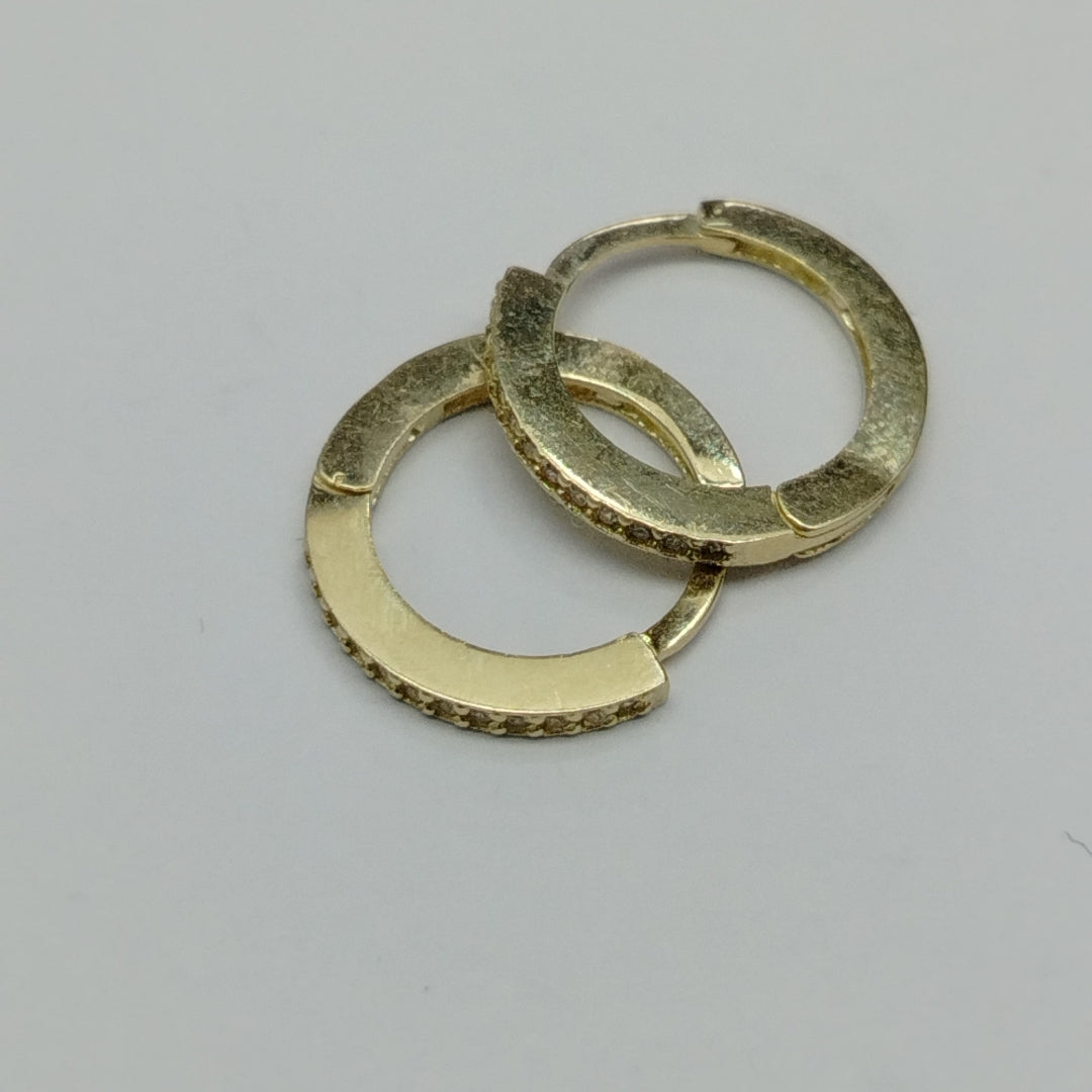 ARETES ARRACADAS CON CIRCONIAS 14K 1.2 GR (NUEVO)