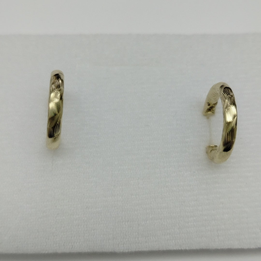 ARETES TEJIDO ARRACADAS ASTRIADAS 14K 1.9 GR (NUEVO)