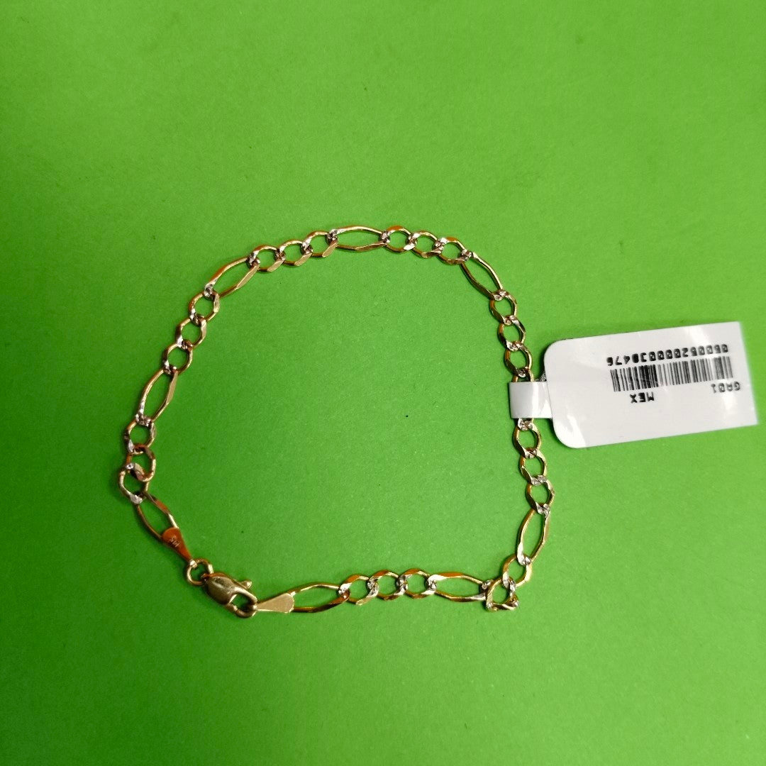 PULSERA 3X1 DIAMANTADA 14K 18 CM 2.7 GR (NUEVO)