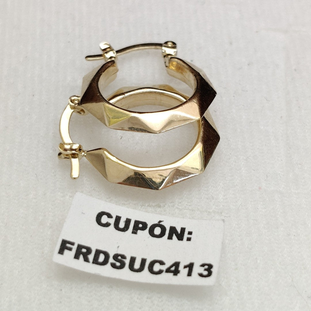 ARETES TEJIDO ARRACADAS FACETADAS 14K 1.8 GR (NUEVO)