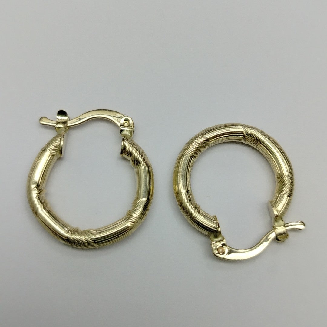 ARETES TEJIDO ARRACADAS CON DISEÑO 14K 2.7 GR (NUEVO)