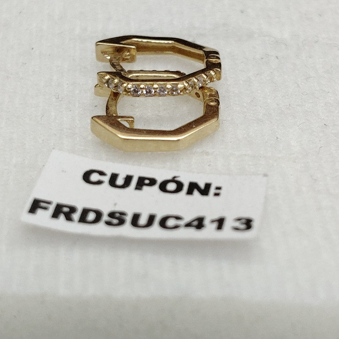 ARETES HUGIES C CIRCONIAS 14K 1.4 GR (NUEVO)