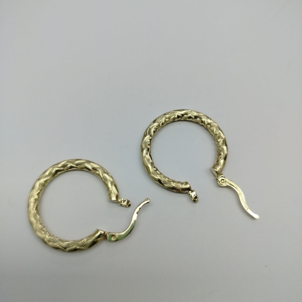 ARETES TEJIDO ARRACADA LABRADA 14K 2.6 GR (NUEVO)