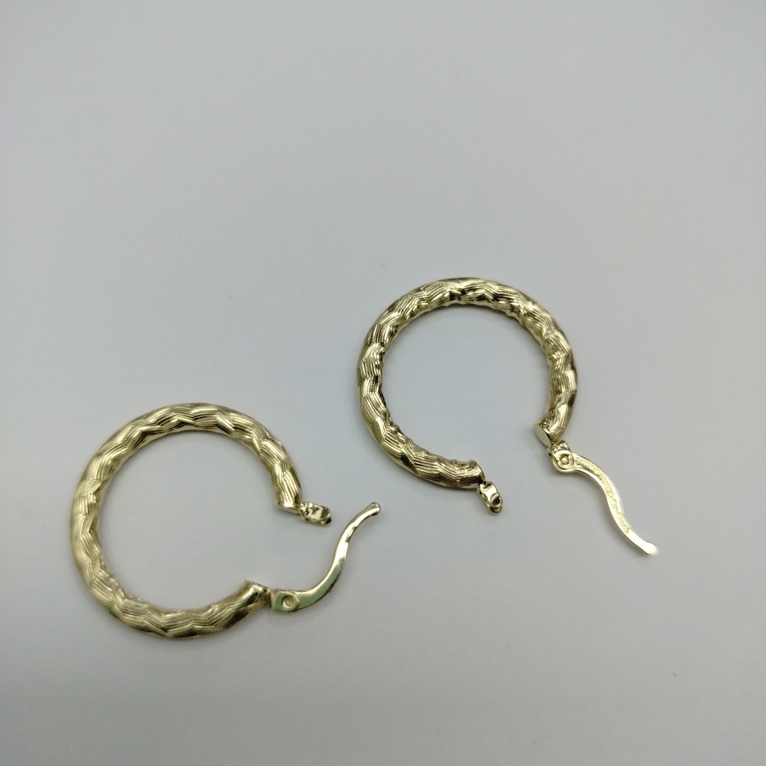 ARETES TEJIDO ARRACADA LABRADA 14K 2.6 GR (NUEVO)
