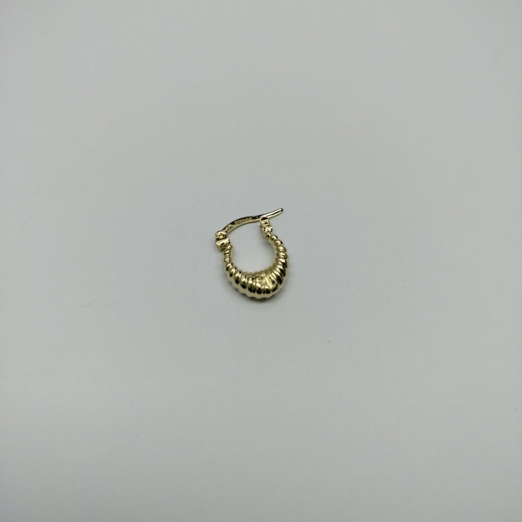 ARETES ARRACADA ESTRIADAS 14K 1.1 GR (NUEVO)
