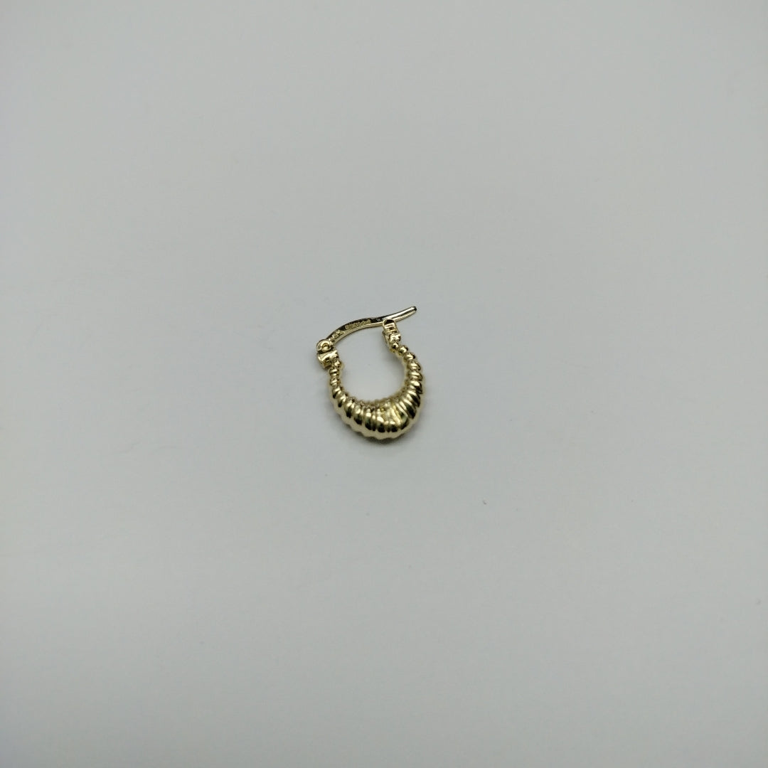 ARETES ARRACADA ESTRIADAS 14K 1.1 GR (NUEVO)