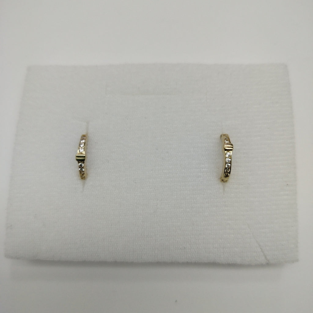 ARETES HUGGIES C CIRCONIA 14K 1.8 GR (NUEVO)