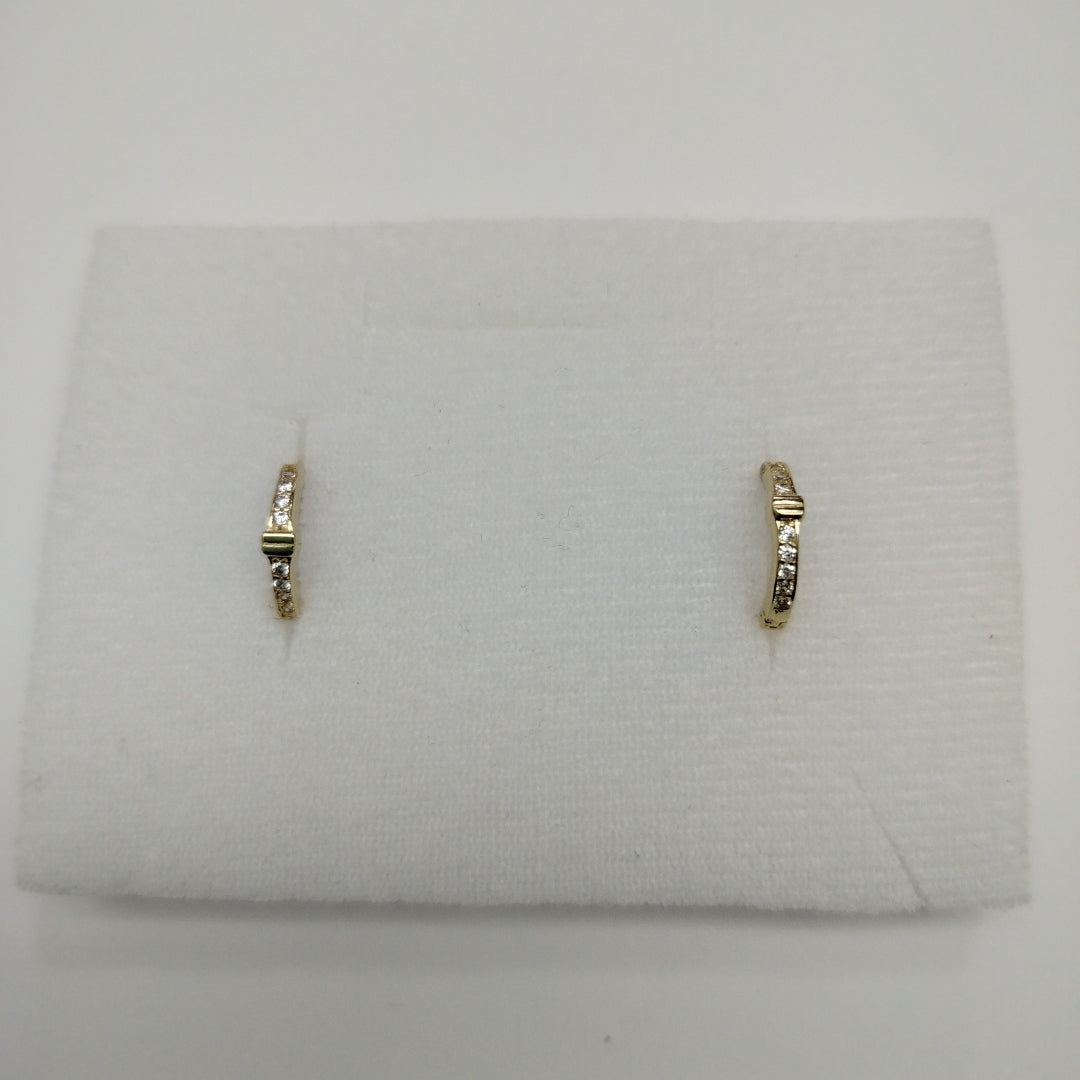 ARETES HUGGIES C CIRCONIA 14K 1.8 GR (NUEVO)