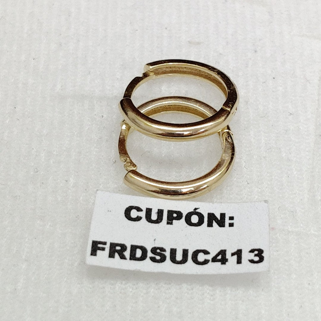 ARETES HUGGIES LISAS 14K 1.6 GR (NUEVO)