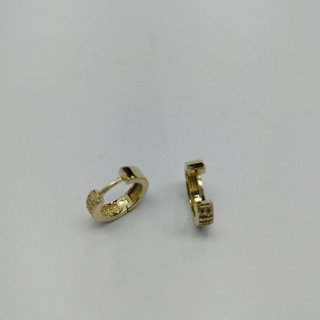ARETES HUGGIES C CIRCONIAS 14K 2.2 GR (NUEVO)