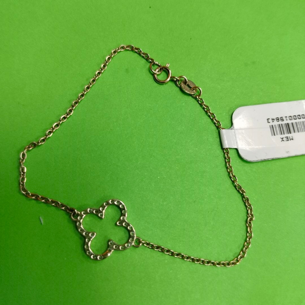 PULSERA TEJIDO ESPECIAL C CIRCONIAS 14K 18 CM 1.8 GR (NUEVO)