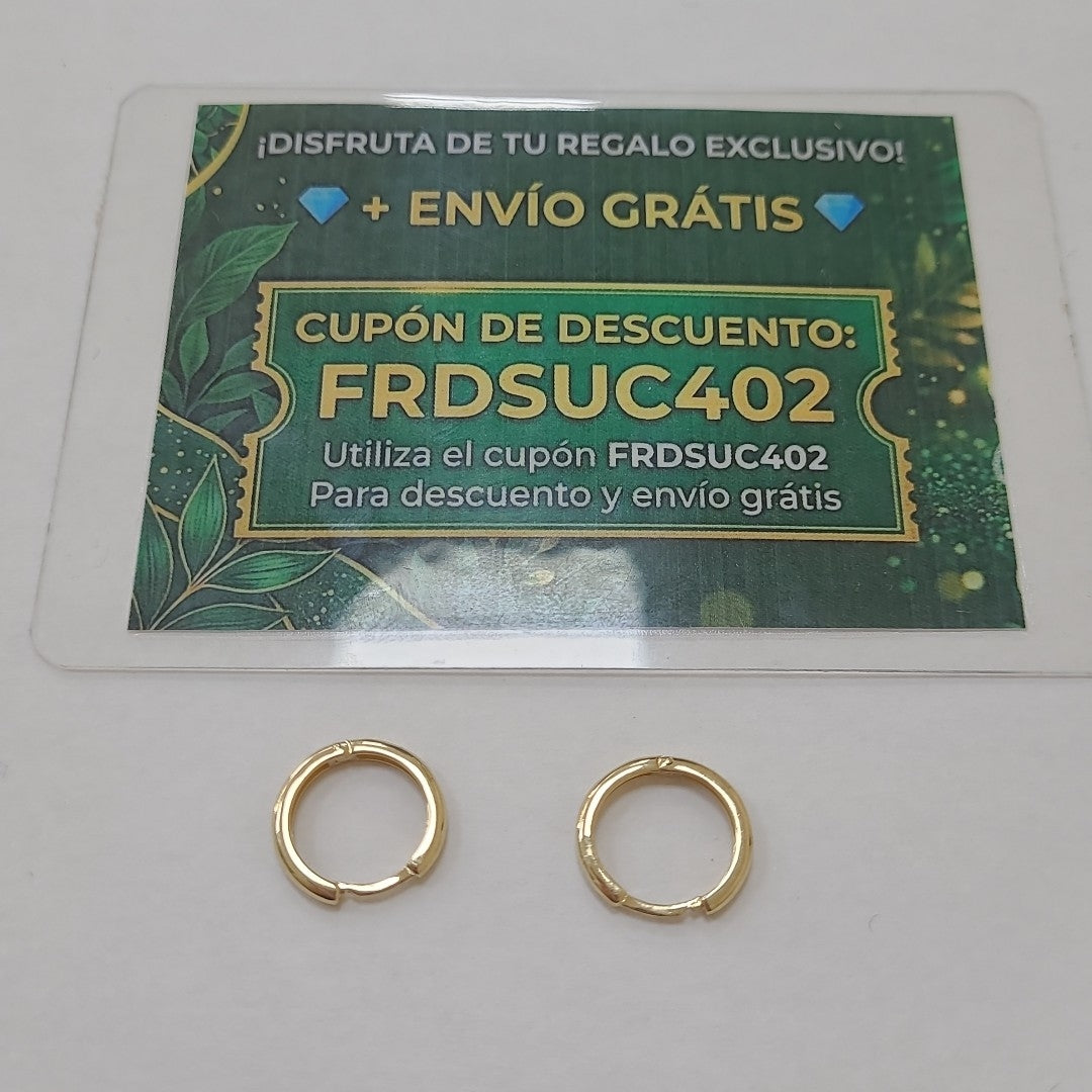 ARETES HUGGIES LISAS 14K 1.5 GR (NUEVO)